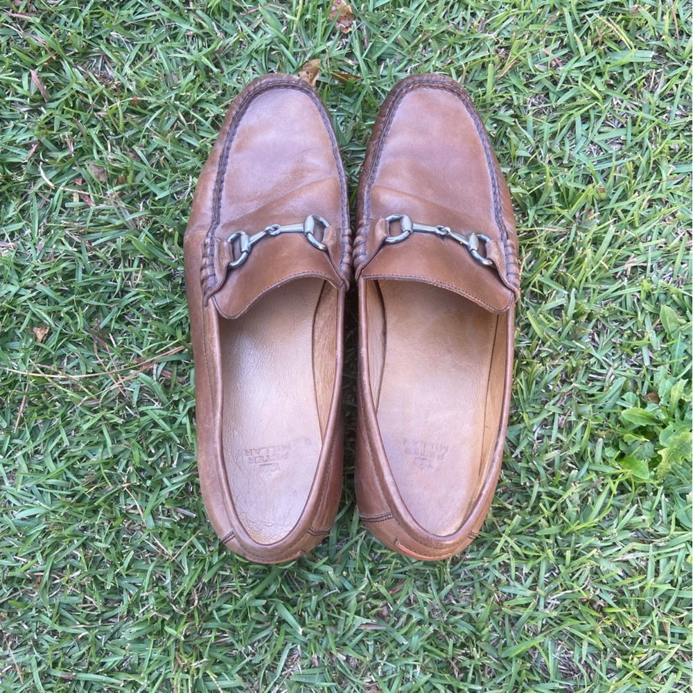 Peter Millar Mens Brown‎ Leather Bit Loafers MC00F40 Driving Shoes Size 11.5 M